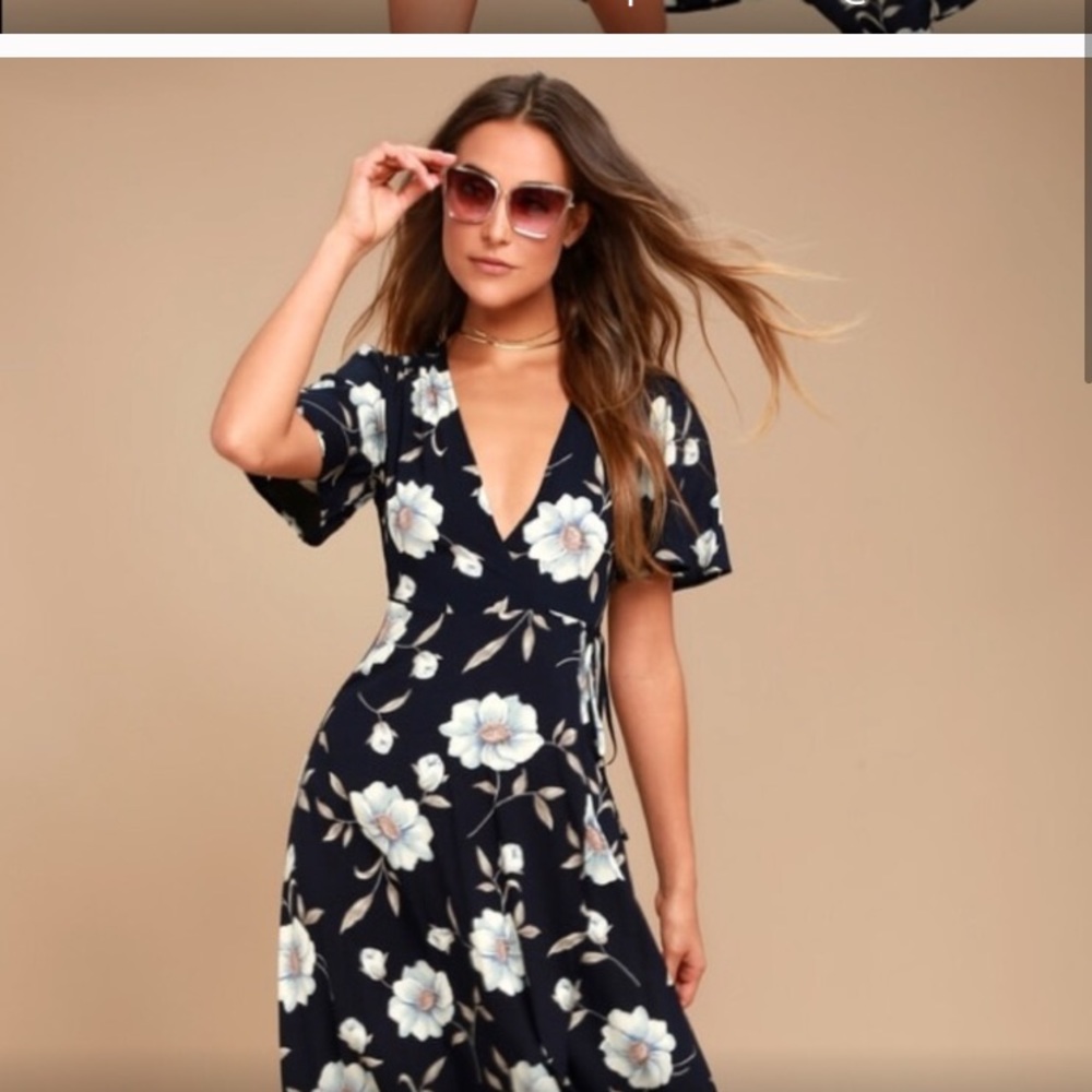 Floral midi wedding guest dress